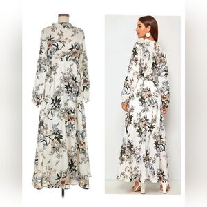 Shein: Floral Cream Maxi Dress